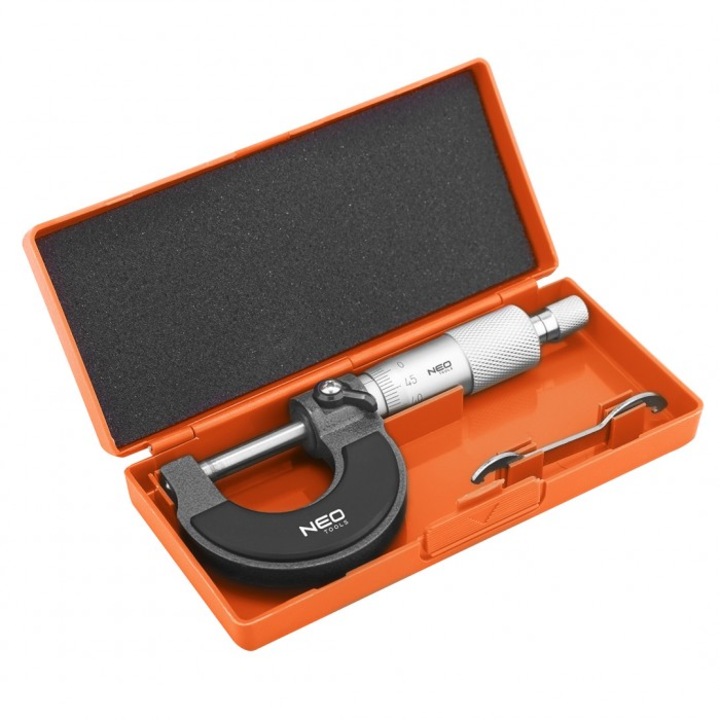 Micrometru, Neo, 0-25 mm, Argintiu