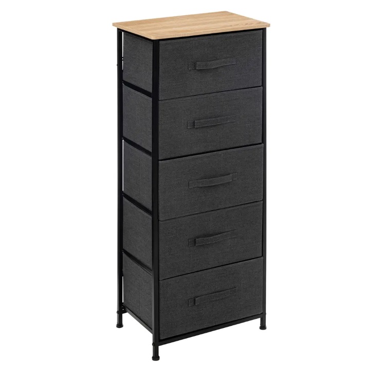 Gerda komód, fém keret, poliészter fiókok, 45 x M 30 x M 114 cm, 6 kg