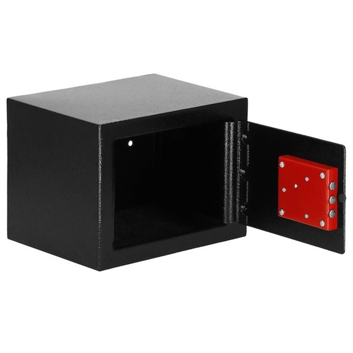 Домашен сейф Springos, Каса с ключ, Метал, Черен