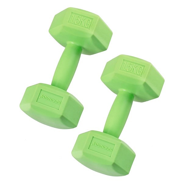 Комплект гири за фитнес Springos, 2бр, Зелен, 2 х 1.5кг - eMAG.bg