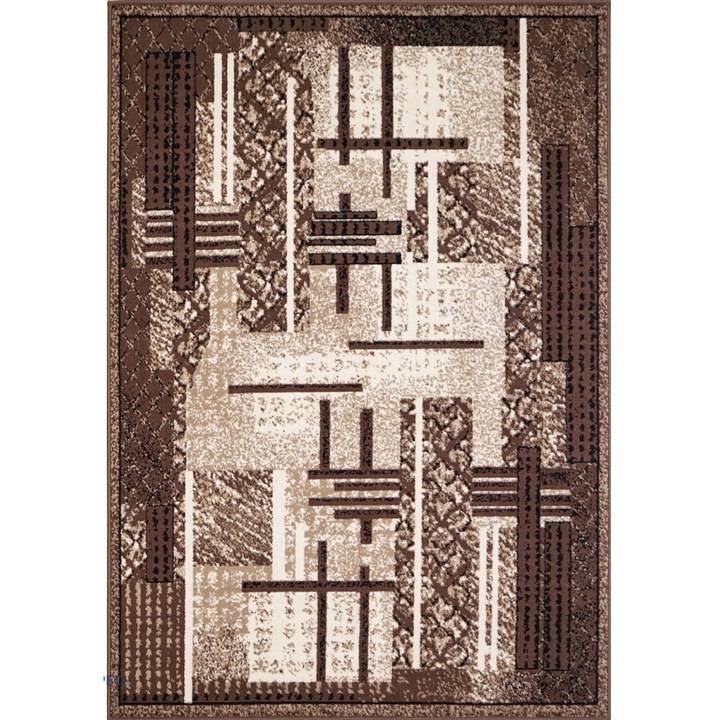 Modern szőnyeg, Luna 1823, barna/bézs, 60x110 cm, 1300 gr/m2