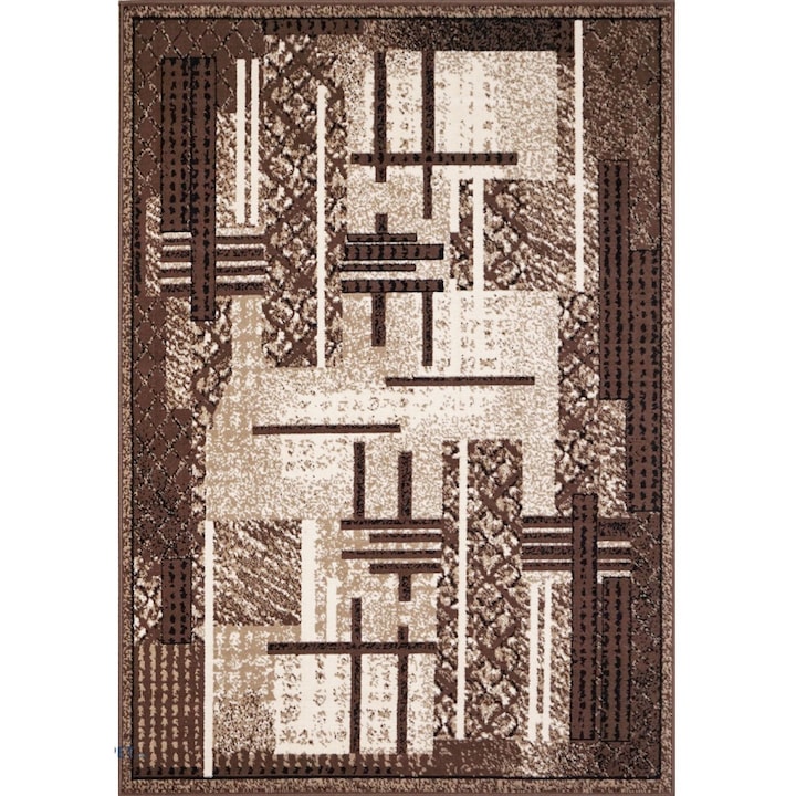 Modern szőnyeg, Luna 1823, barna/bézs, 60x110 cm, 1300 gr/m2