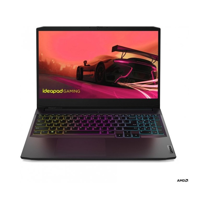 Lenovo IdeaPad Gaming 3 laptop, 15,6" Full HD, AMD Ryzen™ 5 5500H 4,2 GHz-ig, 16 GB RAM DDR4 3200, 512 GB SSD, NVIDIA® GeForce® RTX 2050 4 GB, Windows 11 Home, Shadow Black DDR4
