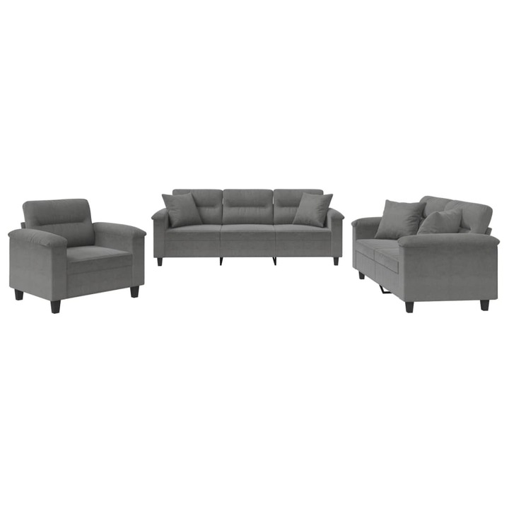 Диван Zakito Europe, микрофибър, тъмно сив, различни размери