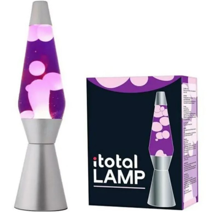 Лава лампа iTotal Purple Pink, Мощност 30W, Размер 36 х 11 см