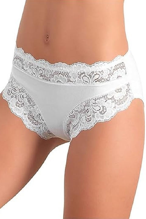 Chiloti de dama, Jadea, Bumbac/Poliester, Alb, M