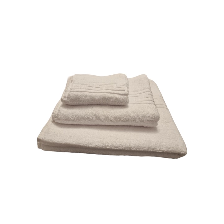 Комплект 3 хавлиени кърпи LaSani Home Collection, 30x50 см, 50x90 см, 70x130 см, Pakistan, 100% памук, 550 g/MP, цвят бял