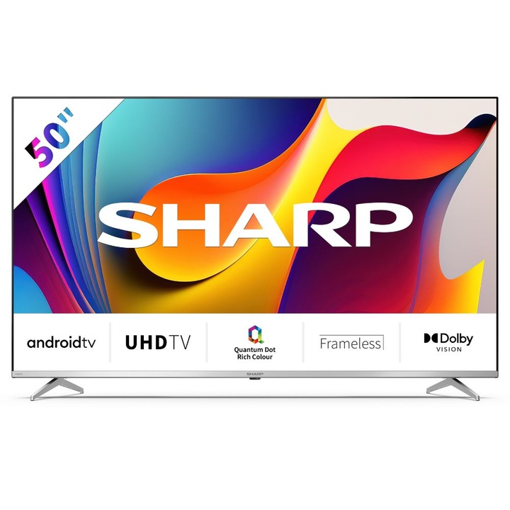 Телевизор Sharp LC-50FP1EA, 50”, 4K, Ultra HD, Quantum Dot, Android TV, Черен