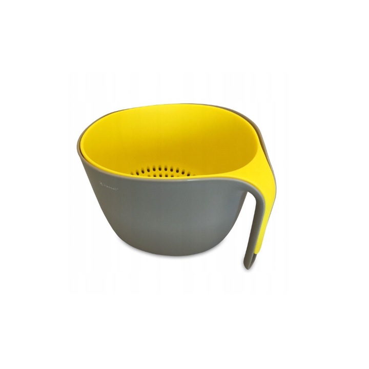 Bol cu strecuratoare detasabila, gri, galben, 23cm, Kassel