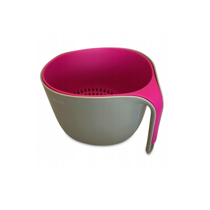 Bol cu strecuratoare detasabila, 23cm, roz, gri, Kassel