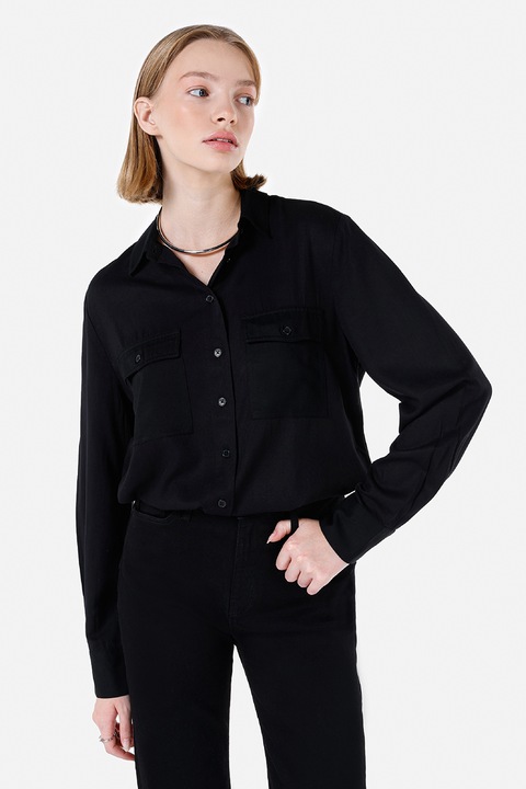 COLIN'S, Camasa cu terminatie cu snur, Negru