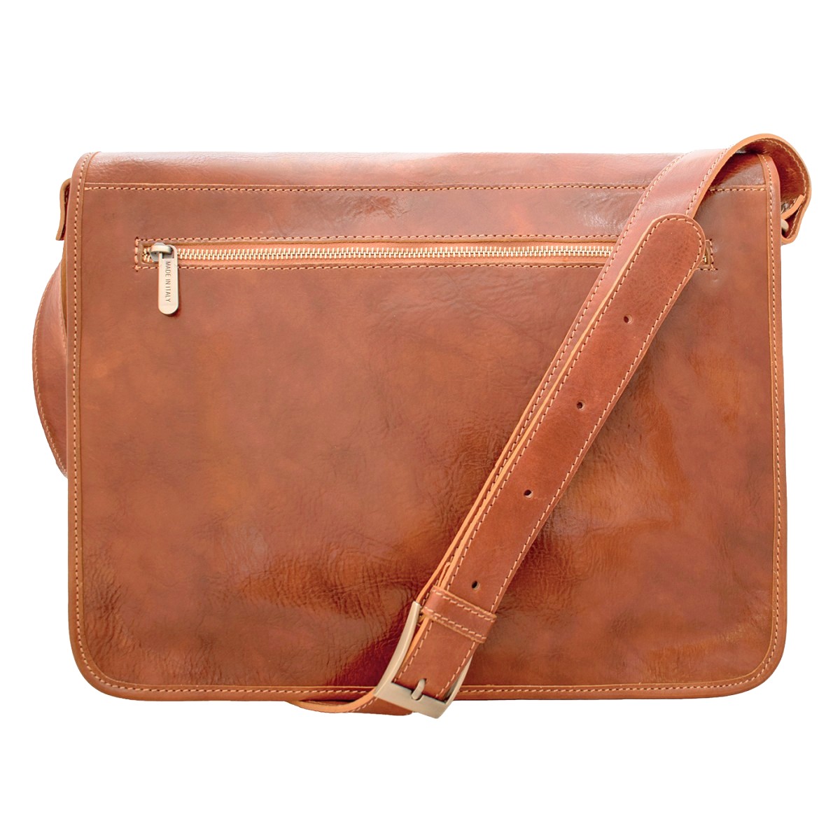 Geanta laptop din piele naturala, util land, coniac, LGB108C