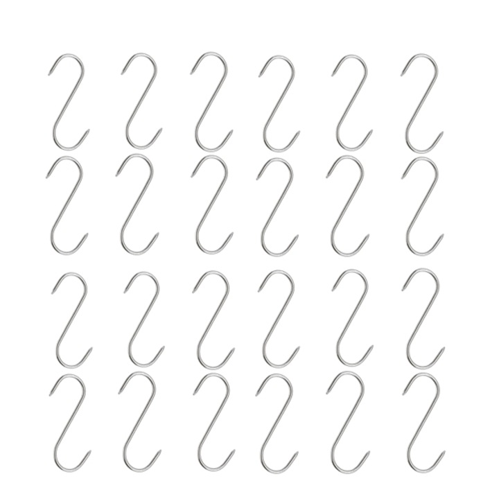 Set 24 Carlige afumatoare carne, macelarie Depox, 17 cm, inox