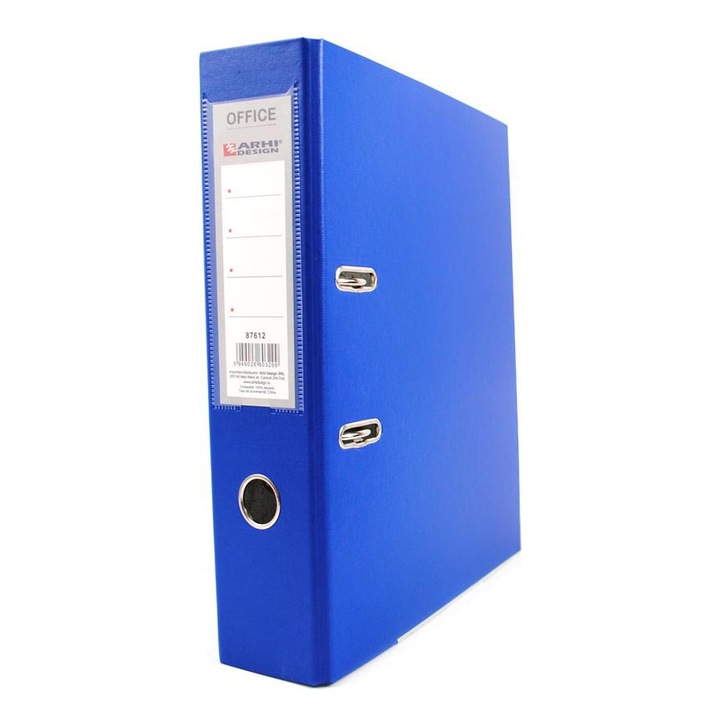 Biblioraft plastifiat Arhi Design, Cotor 7.5 cm, Albastru