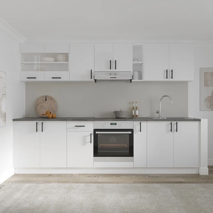 Set Bucatarie haaus Karo V21, Alb, Blat Thermo 28 mm, L 280 cm