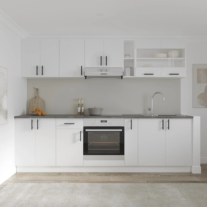 Set Bucatarie haaus Karo V19, Alb, Blat Thermo 28 mm, L 260 cm