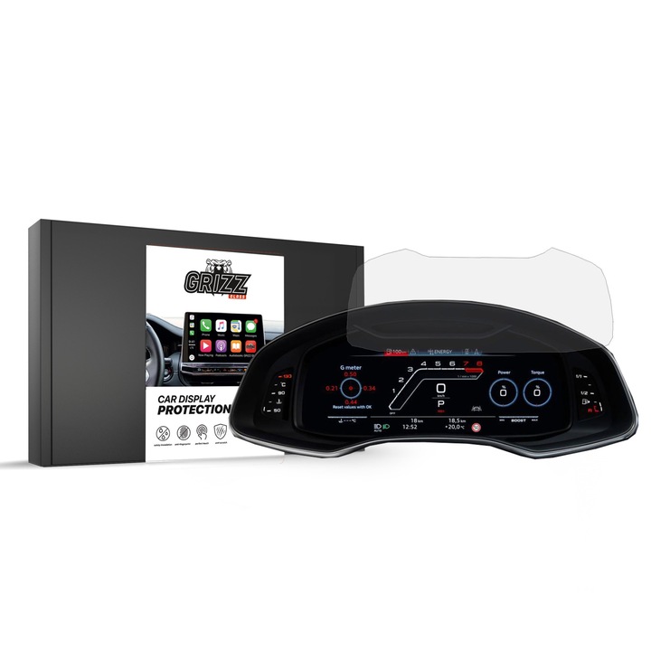 Folie protectie display auto, GrizzGlass, Mat, Compatibil cu Audi A6 C8 Virtual Cockpit 12.3" 2018