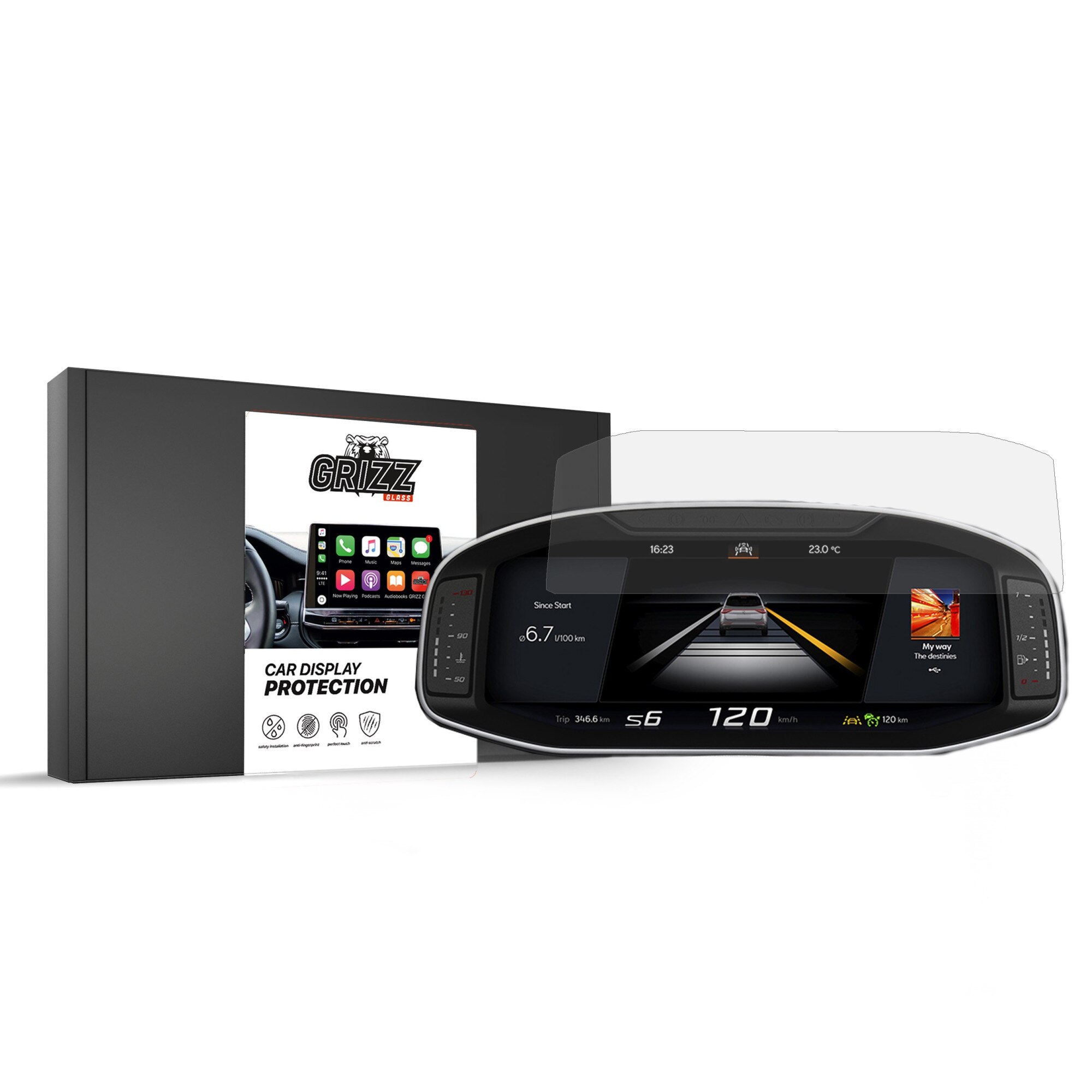 Folie mata display auto, GrizzGlass, Compatibil cu Cupra Ateca Virtual ...