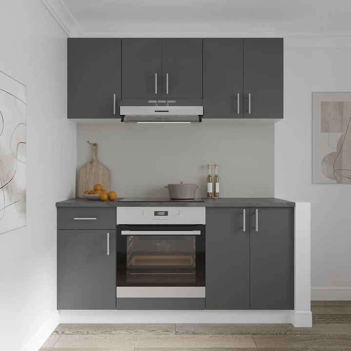 Set Bucatarie haaus Karo V6, Antracit/Alb, Blat Thermo 28 mm, L 160 cm