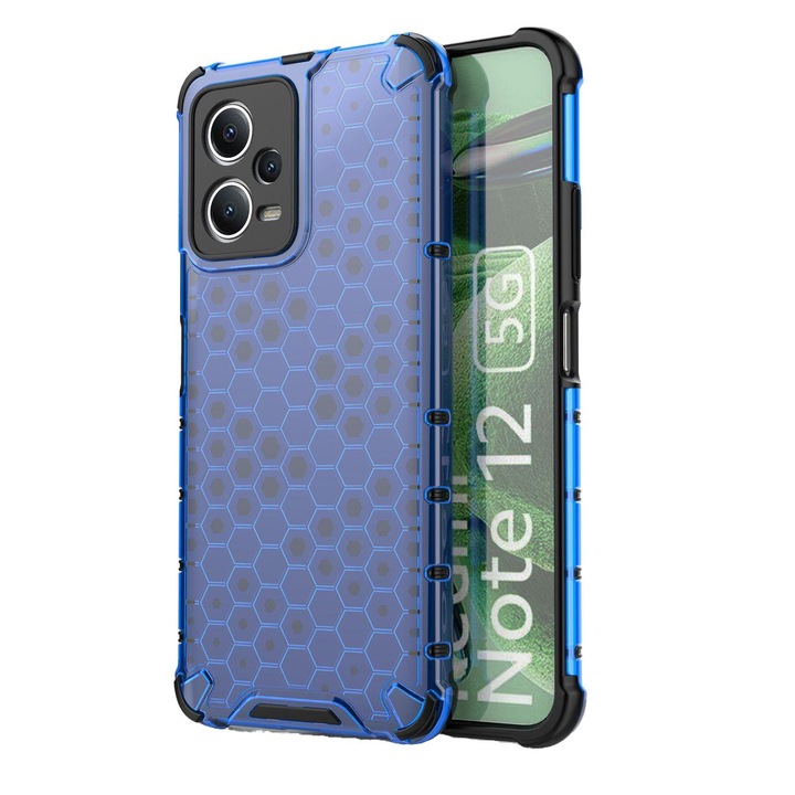 Páncélozott hibrid tok Xiaomi Redmi Note 12 5G / Poco X5 5G Honeycomb kékhez