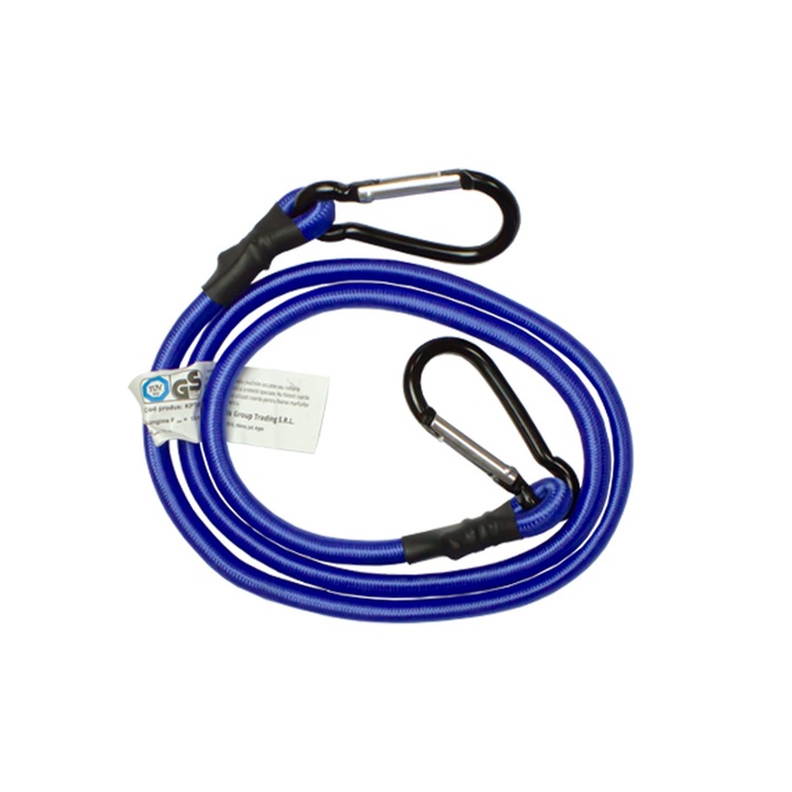 Coarda elastica cu carabine Kraftmann din aluminiu, sarcina maxima 7kg, 105 cm