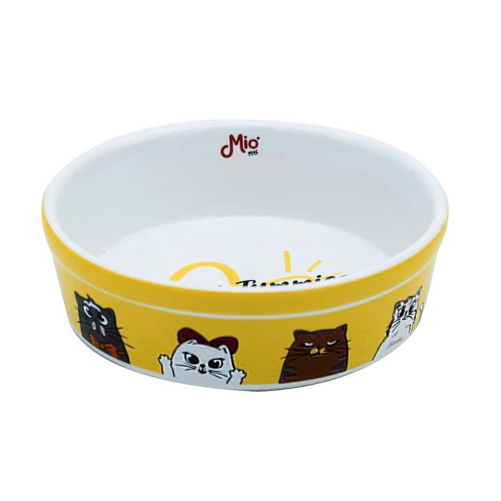 Castron adapare pisici si caini, Ceramica Mio, Andy, 400 ml, ø=15cm, hext=5, 5cm
