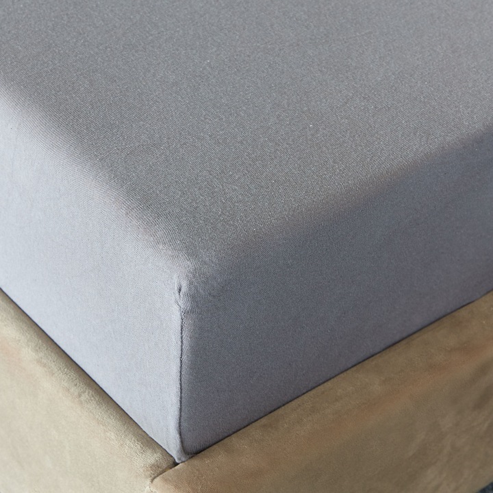 Cearsaf CLAIRE jerseu gri 160x200 cm HOMLA