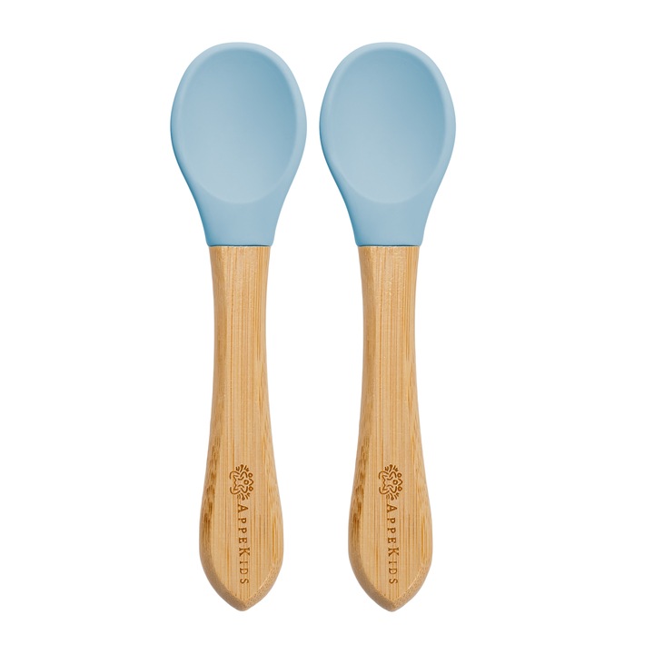 Комплект от 2 бамбукови лъжици, AppeKids - Aqua Blue