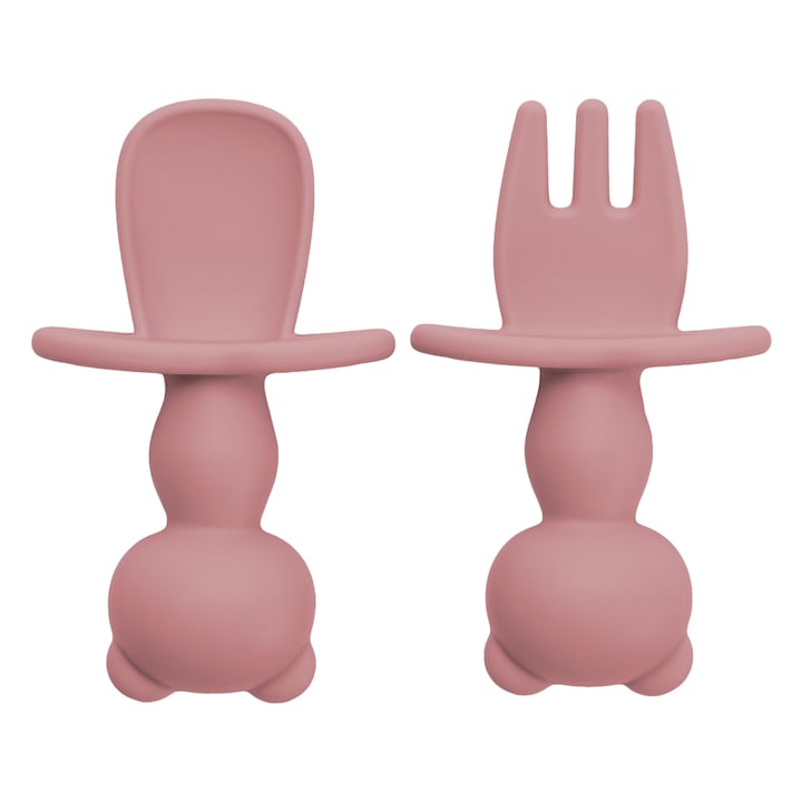 Комплект от 2 силиконови прибора AppeKids - Стара роза