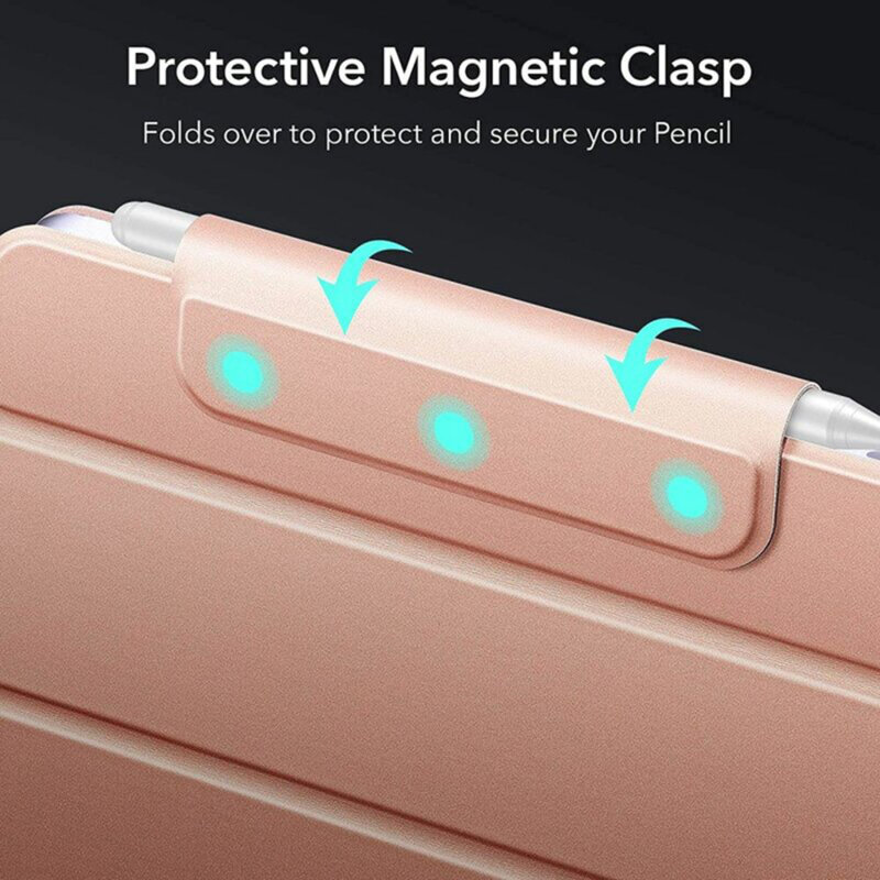 Husa de protectie ESR flip cover pentru tableta, compatibila cu Apple iPad Mini 6 2021, Rebound Magnetic, fixare magnetica, piele ecologica, Rose Gold