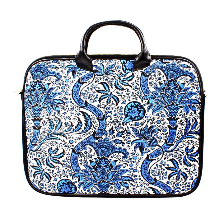 Királykék 14" bársony laptop táska