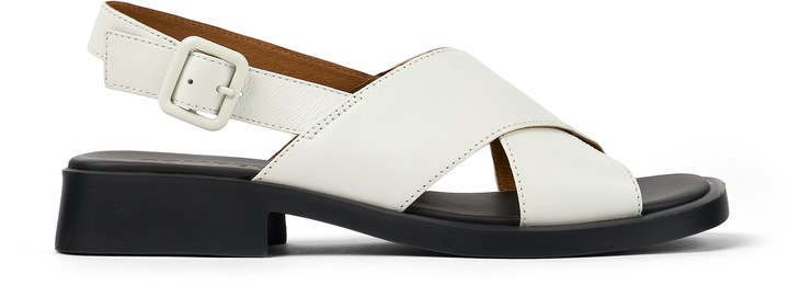 Camper, Sandale slingback de piele Dana, Alb optic