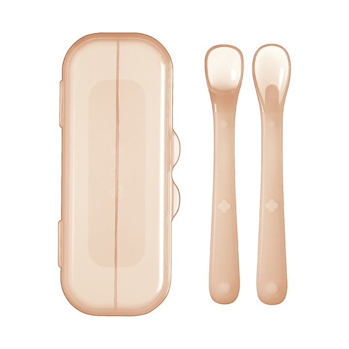 Set 2 Lingurita flexibila, BOMSTOM, silicon, pentru diversificare si intarcare bebelusi, 4-24 luni, fara BPA