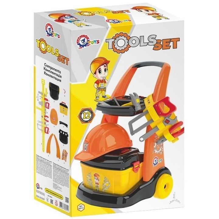 Szerszámkészlet, Technok, 11 db, Műanyag, Többszínű