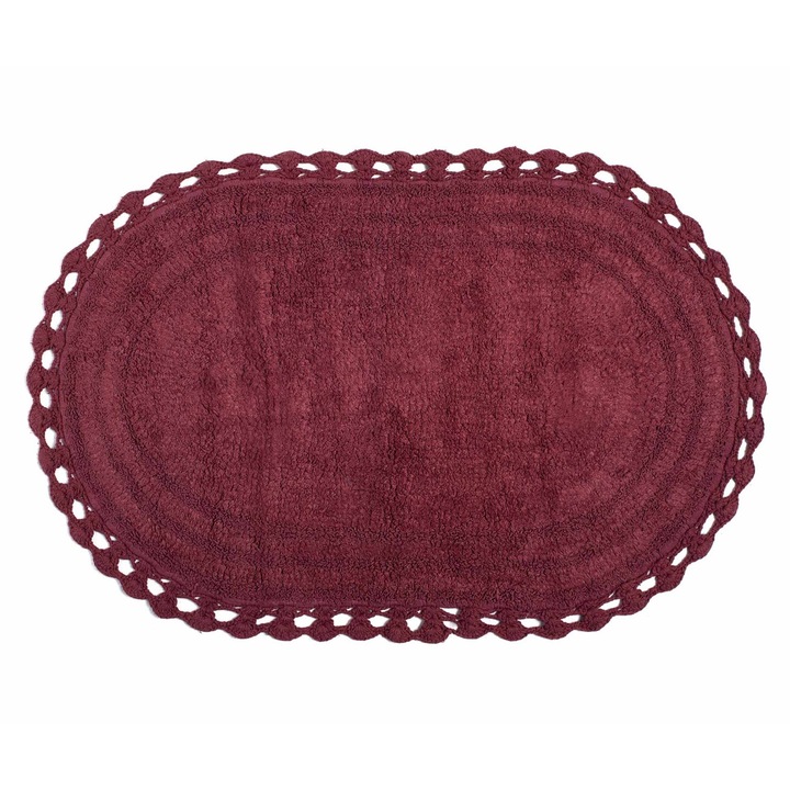 Covoras de baie, Silk Fashion, Bumbac, 70 x 140 cm, Visiniu