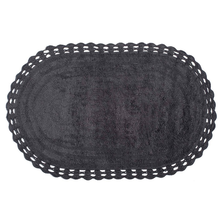 Covoras de baie, Silk Fashion, Bumbac, 70 x 140 cm, Gri