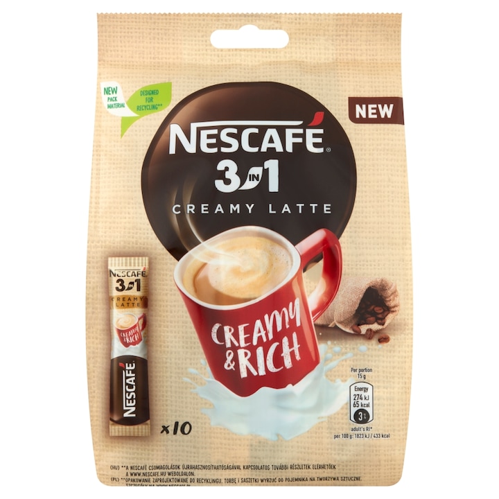 Nescafé 3in1 Creamy Latte kávé, 10x15g