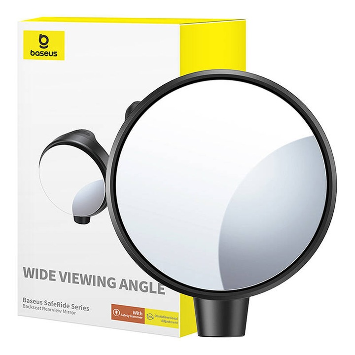 Oglinda retrovizoare, Baseus, ABS, 65x55x17 mm, Negru