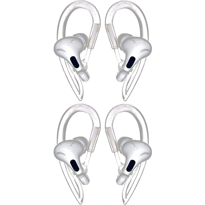 4 darabos JENUOS® szilikon fejhallgató-tartós készlet, kompatibilis az Airpod-okkal, csúszásgátló, elveszésgátló, átlátszó
