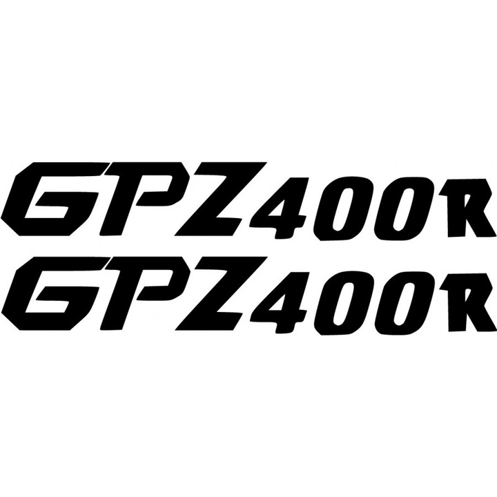 Sticker x2, Kawasaki GPZ 400R, Negru, 25cm