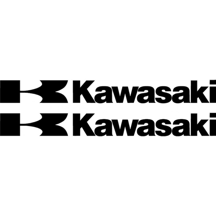 Matrica x2, Kawasaki Logo 3, fehér, 25 cm