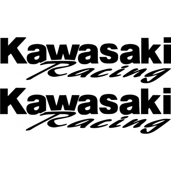 Matrica x2, Kawasaki Racing, fehér, 20 cm