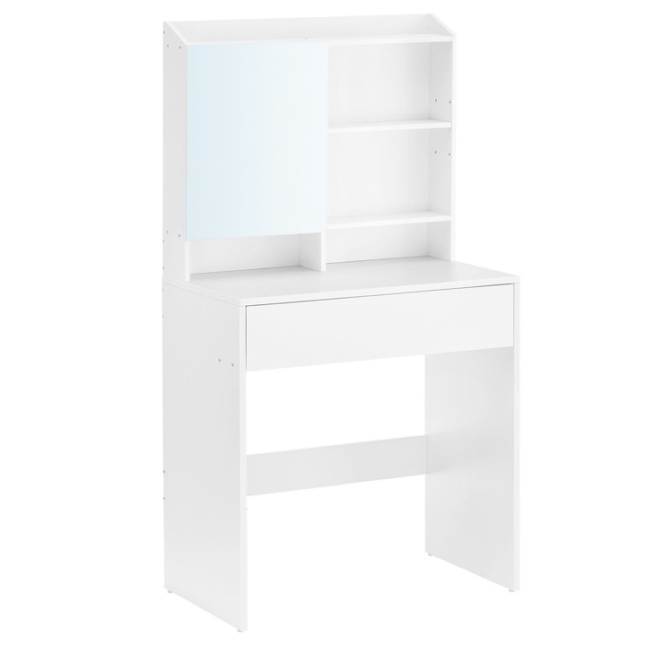 Тоалетка, Songmics, MDF, 70x40x136 см, Бяла