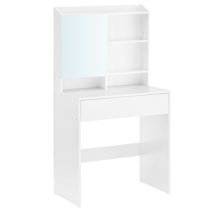 Тоалетка, Songmics, MDF, 70x40x136 см, Бяла