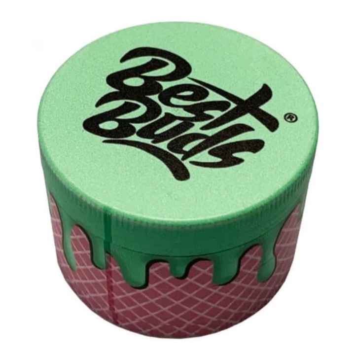 Grinder tutun plante Best Buds Gelato Pistachio Blackberry, metalic premium, verde, 4 Parti Diametru 50mm