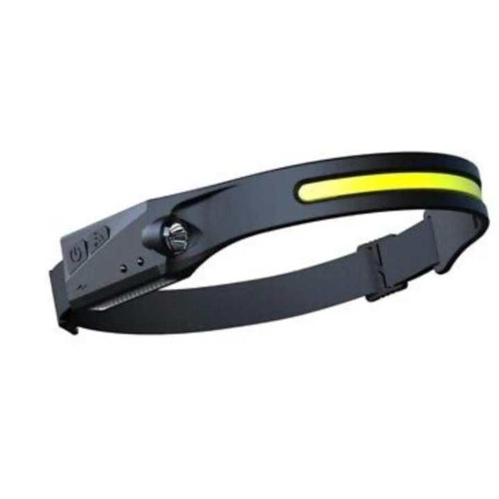 Lanterna de cap LED cu Acumulator, Frontala, Unghi larg de iluminare, Led Puternic si Senzor Miscare, Waterproof, BZRSH