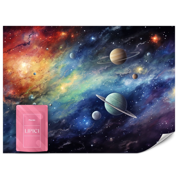 Fototapet Muralo galaxie, planete 400 cm x 280 cm decor camera copiilor