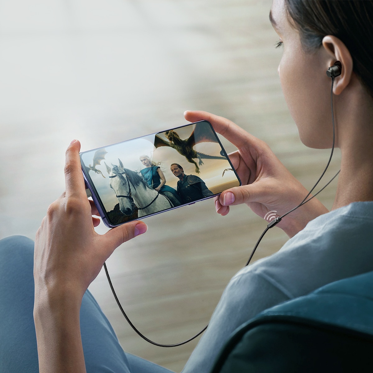 Casti cu Fir Type-C, In-Ear, 1.2m - JoyRoom (JR-EC06) - Dark Gray