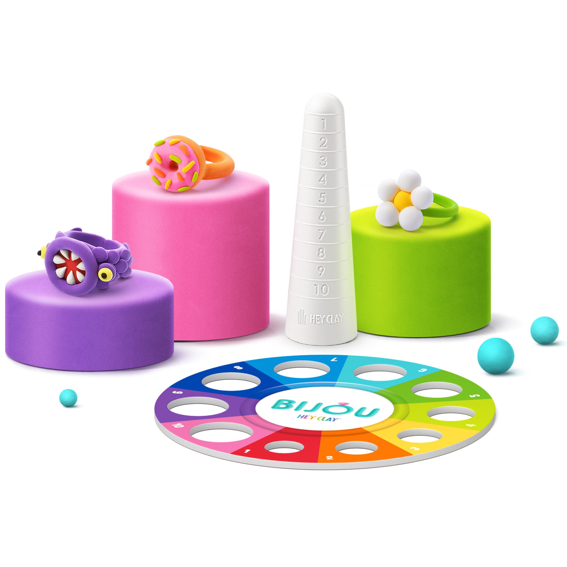 LIE ♡ Set Hey Clay Bijou - Flower rings - eMAG.ro