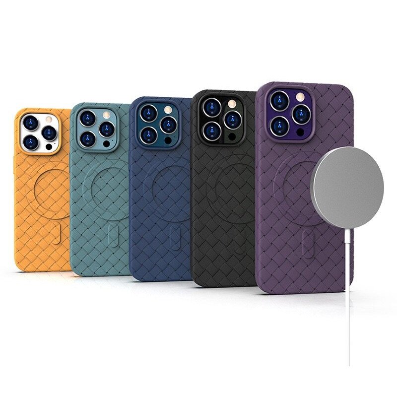 Husa Telefon, Hurtel, Magsafe Woven, TPU, Pentru iPhone 15 Pro, Negru